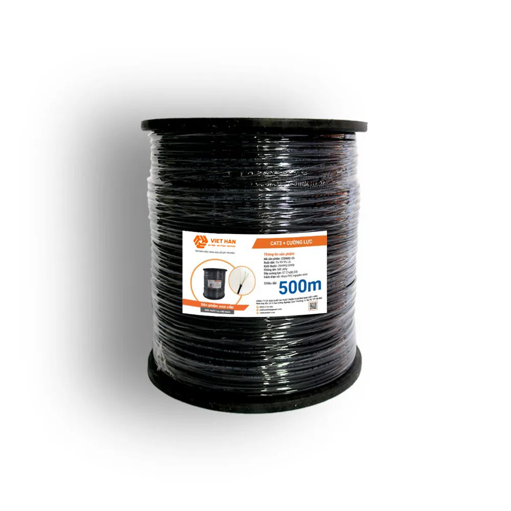 Dây cáp điện thoại cường lực 500m Việt Hàn CAT3 26AWG chính hãng