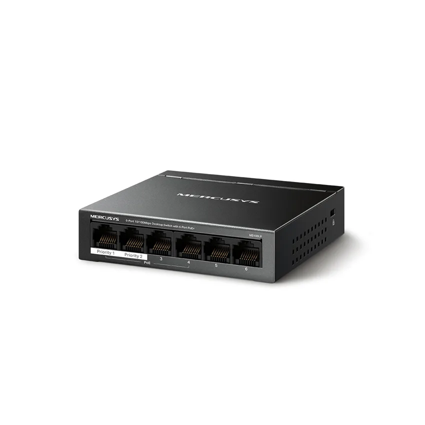 Switch PoE+ Mercusys MS106LP 6 cổng 10/100Mbps chính hãng
